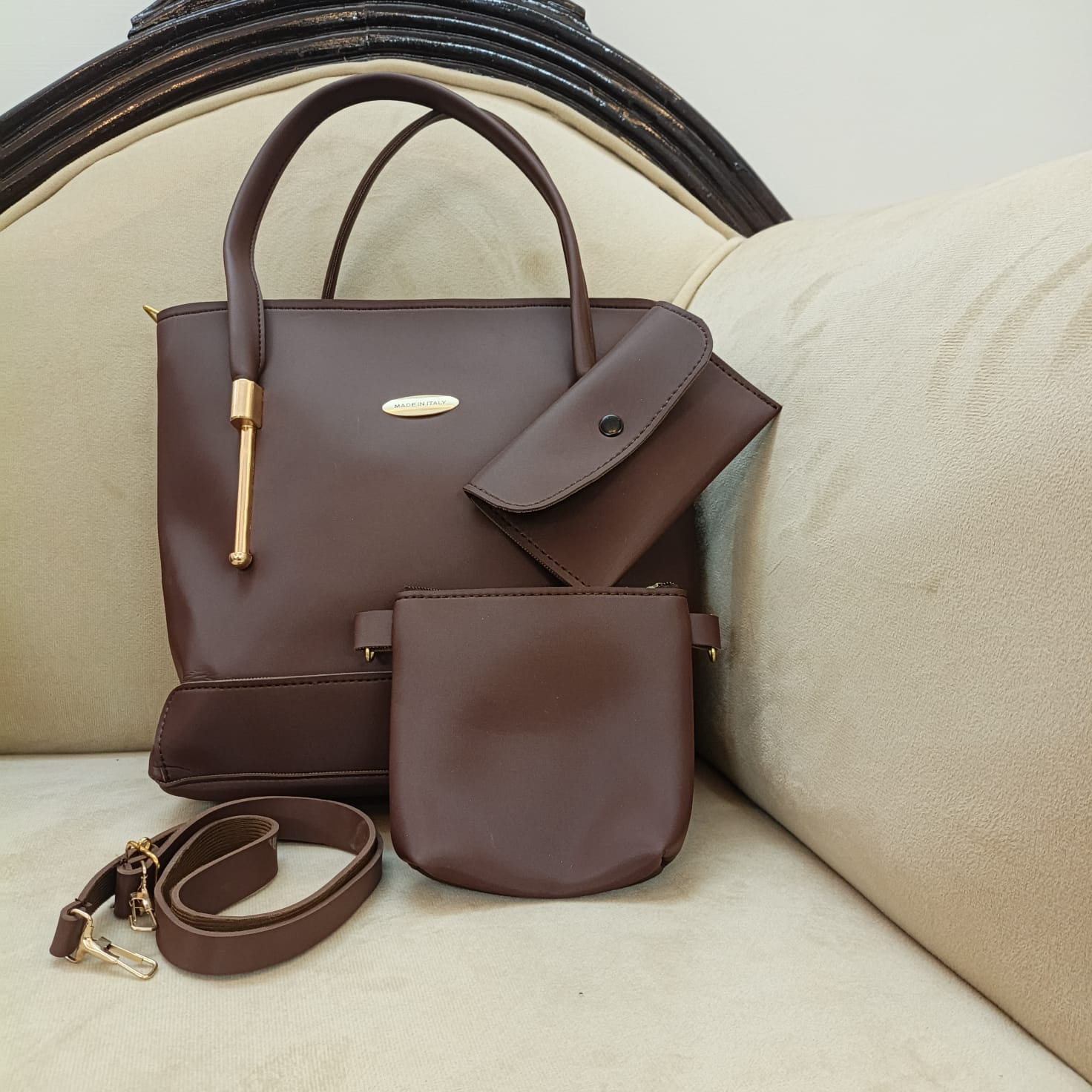 Carla 3 Pcs Leather Shoulder Bag Set