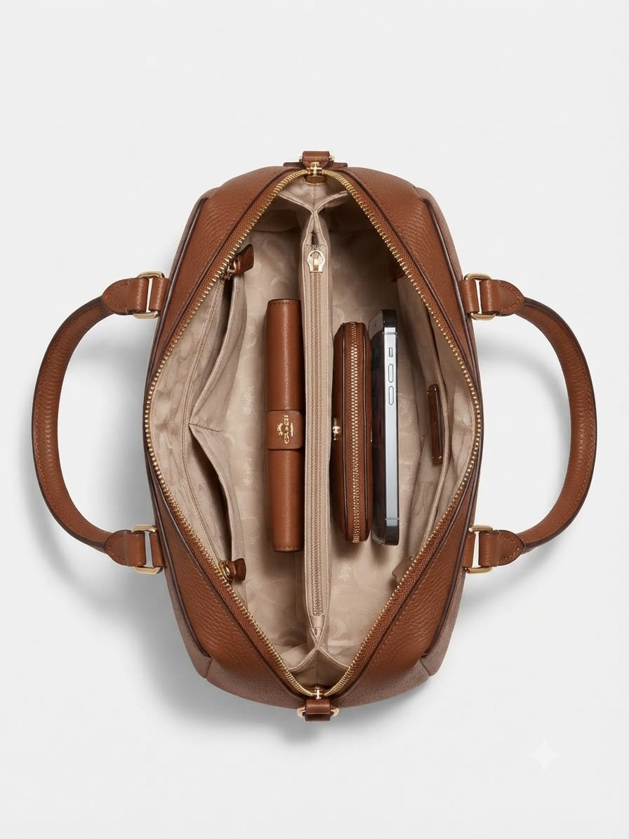 Women Brown Satchel Leather Handbag
