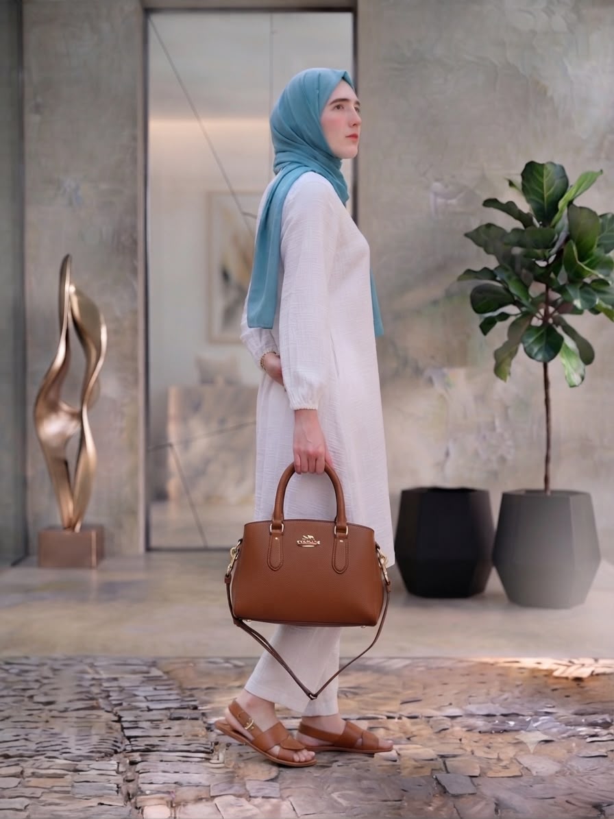 Women Brown Satchel Leather Handbag