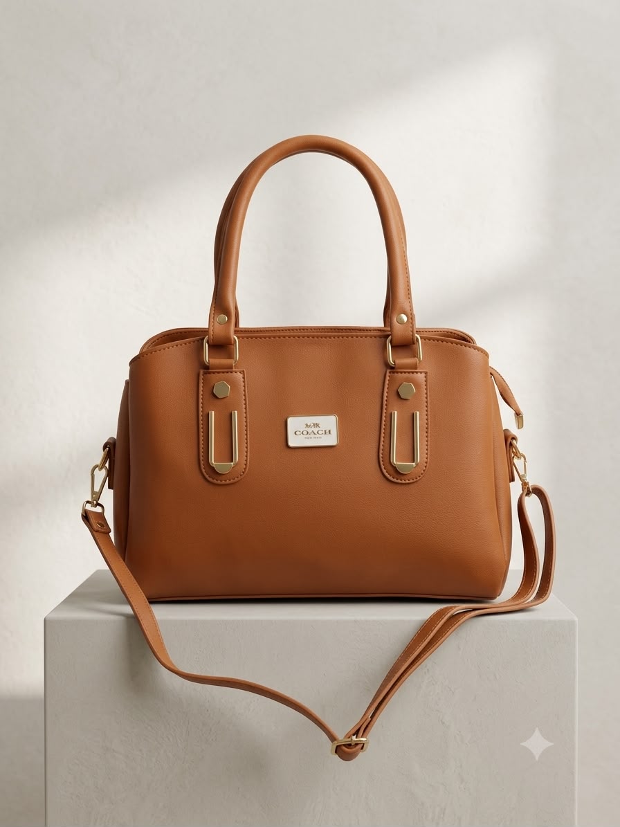 Women Brown Satchel Leather Handbag