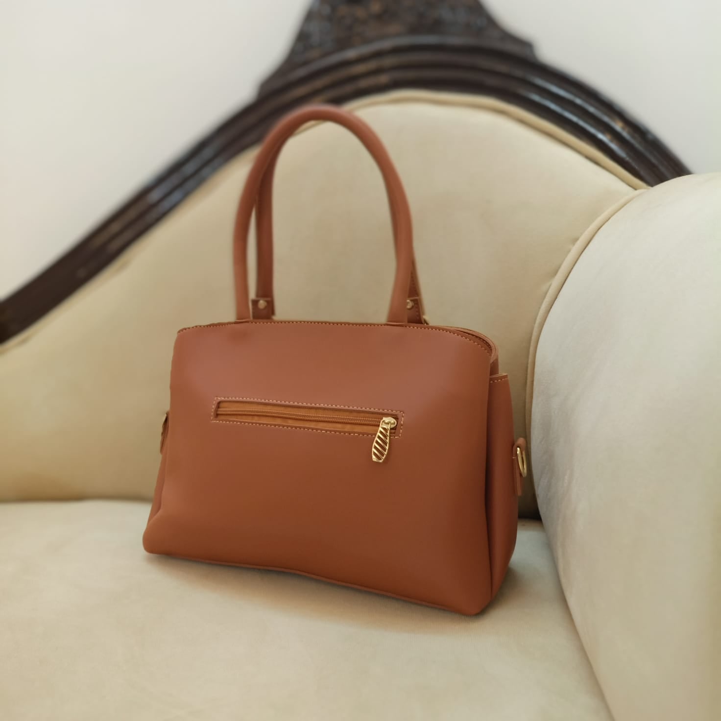 Women Brown Satchel Leather Handbag